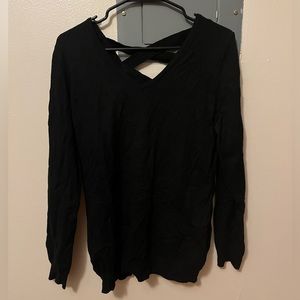 Black Criss-Cross Back Sweater